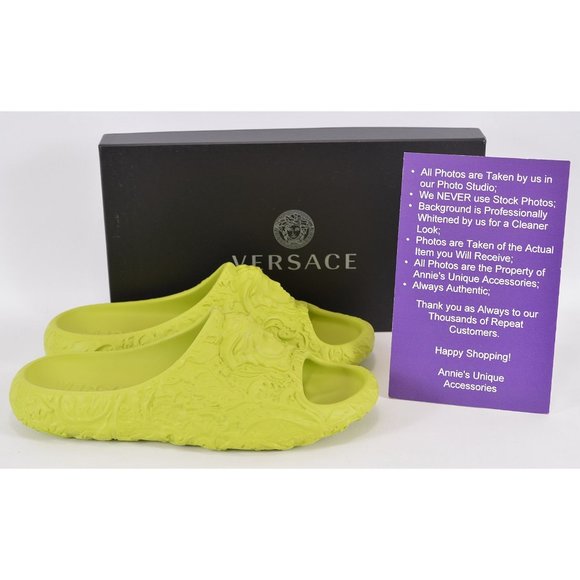 NEW Versace Men\'s BAROQUE MEDUSA Citron Rubber Pool Slides Sandals Size 41 8 main image 8